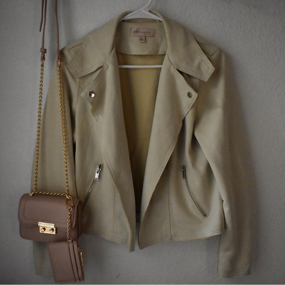 Philosophy Beige Leather Jacket